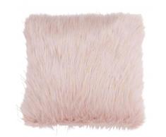 Housse de coussin imitation fourrure rose 40x40