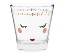 Gobelet en verre imprimé visage