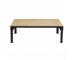 Table basse en manguier massif et métal noir Factory