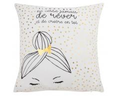 Housse de coussin ivoire imprimée 40x40