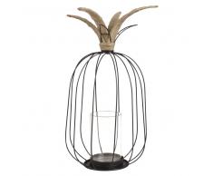 Lanterne ananas en verre et métal