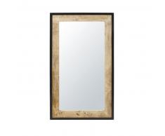 Miroir en manguier et m&eacute;tal noir 70x120