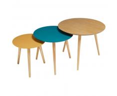 Tables gigognes vintage tricolores Fjord