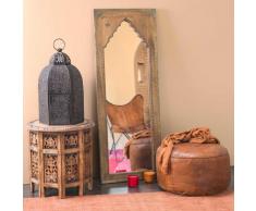 Miroir sculpt&eacute; en manguier et m&eacute;tal H 122 cm SAHARANPUR
