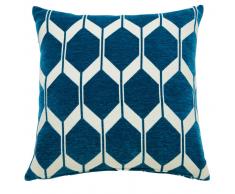 Coussin motifs bleu canard 45x45
