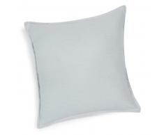 Coussin en lin lavé bleu glacier 60x60