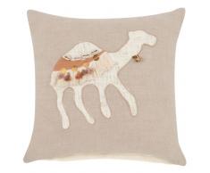 Housse de coussin en coton broderie dromadaire 40x40