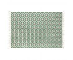 Tapis en coton motifs graphiques verts 140x200