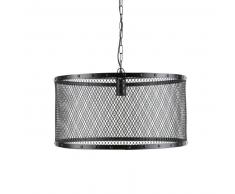 Suspension indus en m&eacute;tal grillag&eacute; noire D 55 cm LOUIS