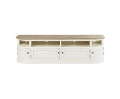 Meuble TV en pin massif blanc Provence
