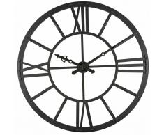 Horloge lumineuse en m&eacute;tal noir D.121cm DUKE