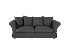 Canap&eacute;-lit 3/4 places en lin gris anthracite Roma