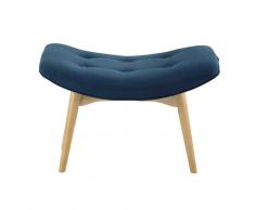 Pouf repose-pieds style scandinave bleu pétrole Iceberg
