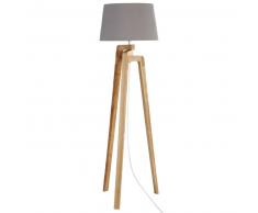 Lampadaire trépied en bois et coton H 150 cm NORDIC