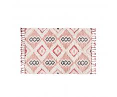 Tapis tissé motifs graphiques terracotta 160x230 cm