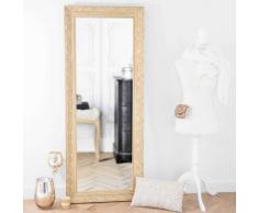Miroir en bois de paulownia dor&eacute; H 145 cm VALENTINE