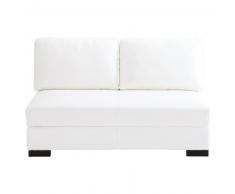 Banquette modulable 2 places en cuir blanc Terence