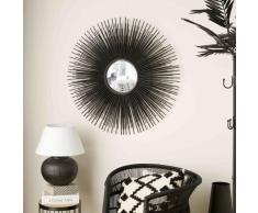 Miroir rond en métal noir D.101cm MASSALA