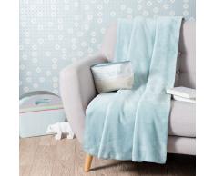 Plaid doux bleu 150 x 230 cm CHALEUR