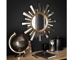 Miroir soleil dor&eacute; effet vieilli D48