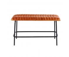 Banquette indus en cuir marron