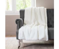 Plaid en fausse fourrure blanc 125 x 150 cm ARCTIQUE