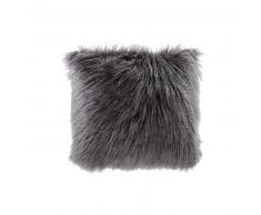 Coussin en fausse fourrure grise 45x45