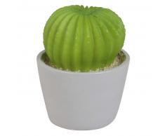 Statuette lumineuse cactus blanc et vert H10