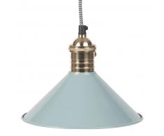 Suspension en m&eacute;tal bleu-gris et dor&eacute;
