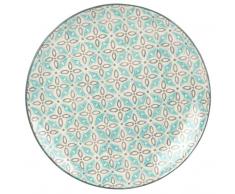 Assiette plate en faïence imprimée
