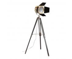 Lampadaire trépied en métal cuivré H 174 cm CONQUÉRANT