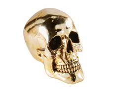 Statuette tête de mort dorée H20
