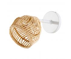 Applique en fibre naturelle et métal blanc