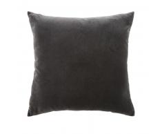 Coussin en velours gris charbon 45x45