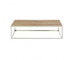 Table basse en orme recyclé et inox Rivoli