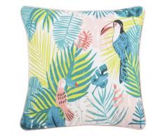 Housse de coussin en coton imprim&eacute; tropical 40x40