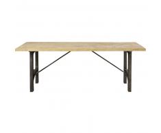 Table à manger indus 8 personnes en pin recyclé et fonte L220 Shadow