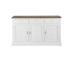 Buffet 3 portes 3 tiroirs blanc Leandre