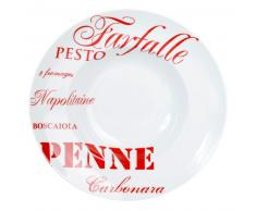 Assiette creuse en porcelaine rouge D 30 cm PASTA