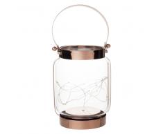 Lanterne lumineuse en verre et métal cuivré