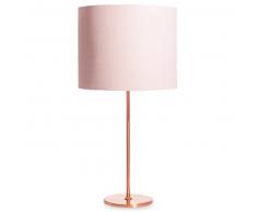Lampe en métal cuivré abat-jour rose QUEENS