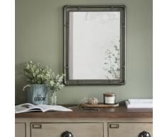 Miroir en m&eacute;tal gris 47x60