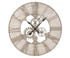 Horloge &agrave; rouages en m&eacute;tal effet vieilli