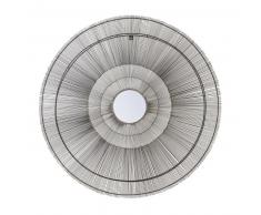 Miroir rond filaire en métal noir D113