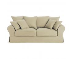 Canap&eacute;-lit 3 places en coton beige Bastide