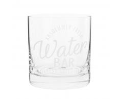 Gobelet en verre imprim&eacute; blanc