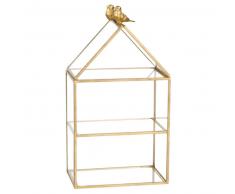 Vitrine à bijoux en verre et métal doré