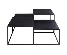 Table basse 4 plateaux en métal noir Edison
