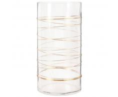 Vase en verre transparent et dor&eacute; H20