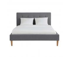 Lit 140x190 en tissu gris Brent